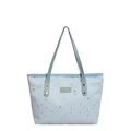 Sac fourre-tout bleu clair avec imprimés étoiles argentées et rivets dorés chics - Sans pendentif / Bleu