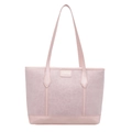 Rosa Shopper mit Leopardenmuster und Lederriemen sowie goldener Beschriftung - Rosa