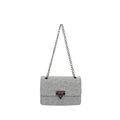 Light gray leopard print chain bag with elegant animal pattern and silver buckle - Light Grey Leopard