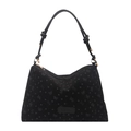 Borsa tote nera minimalista con motivo a fiocchi e tracolla con nodo alla moda - Nero