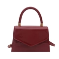 Borsa a mano in vernice bordeaux lucida con manico e tracolla in colore rosso - Rosso