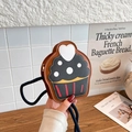 Mini borsa a tracolla a forma di cupcake con dettaglio a cuore e cinturino - Marrone