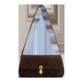 Retro leopard print suede shoulder bag with gold metal clasp and sleek rectangular design - Brown