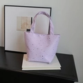 Sac fourre-tout violet clair avec motifs d'étoiles argentées en toile élégante - Sans Nœud / Violet