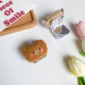 Dettaglio specchio trucco orsetto di peluche con morbida pelliccia e design pieghevole - Supporto per Specchio a Flip Orso Gelato / Orso Marrone Scuro