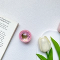 Supporto per telefono in resina rosa con paillettes viola e cuore dorato - Supporto a Sfera di Cristallo Cuore Rosa Scintillante