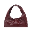 Glänzende weinrote Lackleder-Hobo-Tasche mit elegantem, minimalistischem Design - Rot