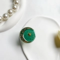 Green resin folding phone grip with golden star and moon motifs in a bohemian style - Drip Glue Stand-Moon Star-Dark Green