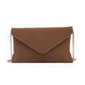 Elegante braune strukturierte Umschlagtasche mit goldener Kette für Damen - Braun