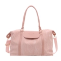 Pink marble pattern travel bag with rose gold hardware and adjustable shoulder strap - Pink