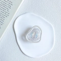 Supporto per cellulare trasparente con fiocco argentato su vassoio in ceramica - Supporto a Cerchio di Perle-Papillon Laser