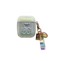 Irisierendes Laser-Etui für AirPods mit 3D-Bärenmotiv und modischem Münzanhänger - Transparent Irisierend / AirPods 1/2. Generation