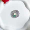 Macro detail of tulip flower cell phone grip holder with iridescent AB rhinestones - Sparkling Diamond Stand-Tulip-White