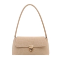 Elegante beige onderarmtas met luipaardprint en gepolijste gouden gesp - Khaki