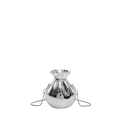 Zilveren metallic bucket bag met kettingriem en modieus gelukszakje-ontwerp - Zilver