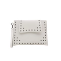 Witte punk clutch met metalen vierkante klinknagels en afneembare polsband - Wit