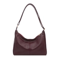 Vintage bordeauxrote Unterarm-Schultertasche aus minimalistischem Kunstleder mit Gurt - Rot