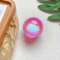 Rosa holografische Glitzer-Handyhalterung mit Regenbogen-Effekt und Teleskop-Design - Sternenphantom Rosa