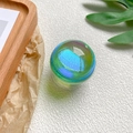 Spherical phone socket with iridescent aurora gradient and glitter sequins finish - Starry Phantom Green