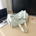 Mint green large capacity travel tote bag with adjustable strap and waterproof nylon finish - Green