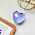 Lila herzförmiger Handy-Griff aus Harz mit transparenter Hochglanz-Oberfläche und Design - Weißer Basisständer / Lila