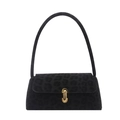 Borsa a tracolla vintage leopardata nera con fibbia dorata e design elegante sottobraccio - Leopardo Nero