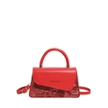 Borsa a mano rossa elegante con scritte dorate e tracolla regolabile per donna - Rosso