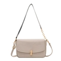 Chic cream leather crossbody bag featuring a unique gold peanut-shaped metal twist lock - Off White