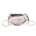 Sac bandoulière argenté avec chaîne acrylique et effet miroir au design futuriste - Pochette Miroir / Argent