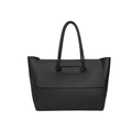 Borsa tote classica in pelle nera opaca con struttura del manico unica e spaziosa - Nero