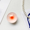 Pink laser starry glass crystal phone grip holder with vibrant orange gradient center - White Base Stand / Crystal Glass Style-Round-Orange Dot