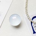 Clear laser crystal sphere phone socket grip on a stylish aesthetic background - Crystal Glass Style-Round Solid-Light Blue