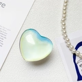 Laser gradient heart-shaped expandable phone socket with iridescent finish - Crystal Glass Style-Heart-Gradient Blue Green
