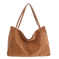 Braune Shopper Tasche für Damen in Lederoptik mit viel Platz und elegantem Design - Braun
