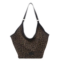 2025 stylish leopard print tote bag with black shoulder strap and spacious hobo design - Leopard Print
