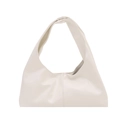Borsa tote hobo beige minimalista in morbida pelle PU per il pendolarismo donna - Bianco
