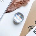 Ausziehbarer Handy-Halter mit holografischer, irisierender transparenter Kugel - Silber Laser Kugel