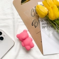 Süßer Bären-Handyhalter in Pink mit weicher matter Silikon-Oberfläche für Handys - Rot