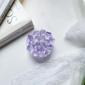 Detailed top view of a transparent phone grip featuring purple resin ice crystal design - Light Purple Crushed Ice