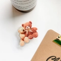 Cute Korean style acrylic phone grip with a warm brown and beige teddy bear illustration - Couple Bears Style