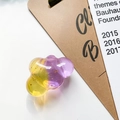 Cloud shaped phone grip with yellow and purple gradient resin and gold foil flakes - Cloud Stand - Gold Foil Spliced - Purple Yellow