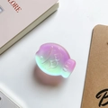 Fish-shaped purple laser gradient pop socket with a matte finish for mobile phones - Small Fish Stand (Matte Laser) / Colorful Laser