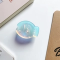 Blue laser holographic fish-shaped collapsible phone grip and stand on desk - Small Fish Stand (Matte Laser) / Blue Laser
