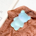 Iridescent blue bear cell phone grip stand with matte finish on aesthetic background - Multi-color Frosted Bear Stand