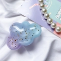 Cloud-shaped phone grip with purple blue gradient resin and embedded gold leaf sequins - Gold Foil Cloud-Stitched-Purple Blue