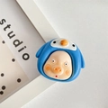 Supporto per telefono estensibile maialino carino in costume da pinguino blu - Maiale Pinguino