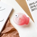 Pink gradient fish phone grip with translucent matte finish and cute large eyes - Pink-Red Gradient (Gradient Eyes)