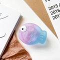 Cute purple and blue gradient fish phone socket with large eye and matte finish - Purple-Blue Gradient (Gradient Eyes)