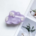 Support de téléphone nuage violet brillant avec des accents blancs duveteux - Violet
