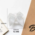 Weißer Seidenbogen Handyhalter mit runder Basis, 59mm x 56mm groß und 12,58g schwer - Weiße Schleife (Transparenter Ständer)